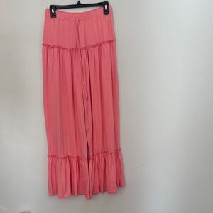 Pink Ruffled Women's pants